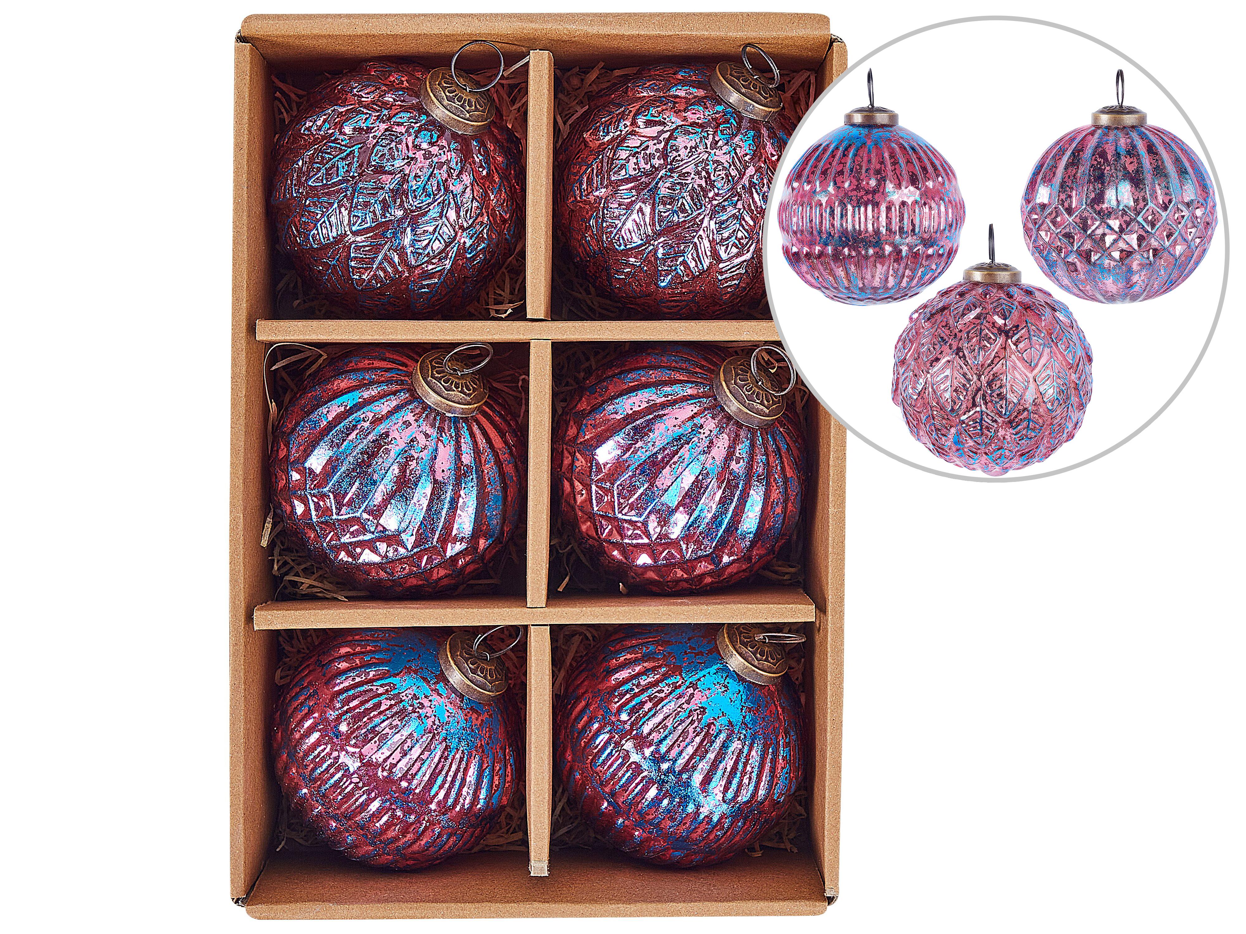 Set van 6 kerstballen ASTRAL Glas Roze