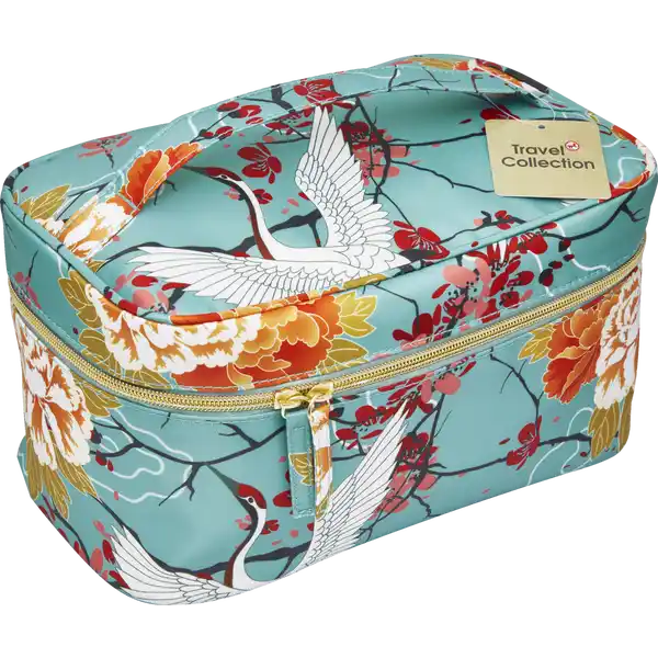 Beautycase blau mit Druck