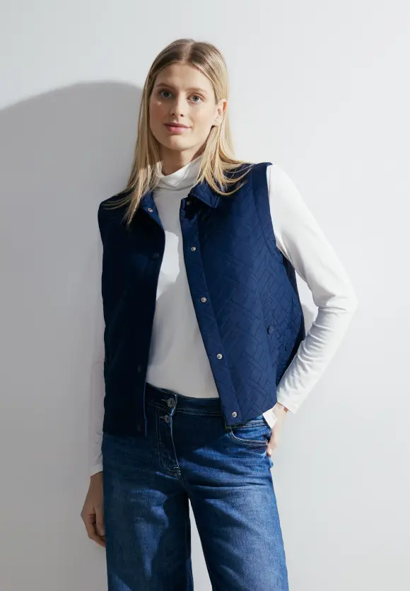 Jacquard Weste - casual denim blue