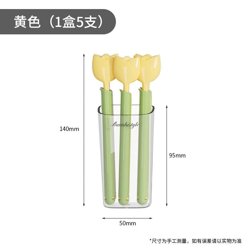Honeyfluff - Set van 5: Tulp voedselzakclip met houder koelkastmagneet