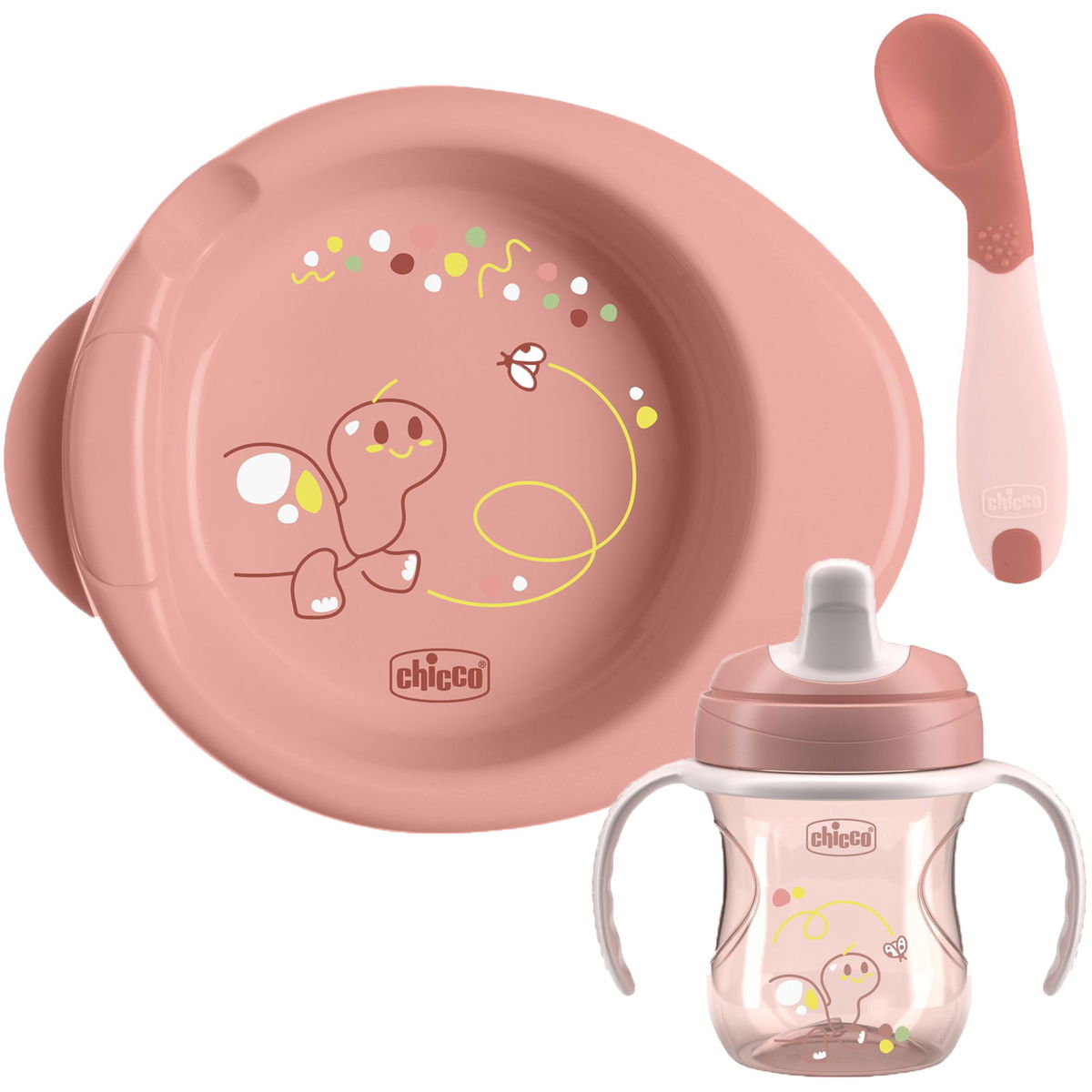 ChiccoChicco   Mahlzeiten Set rosa 6M+