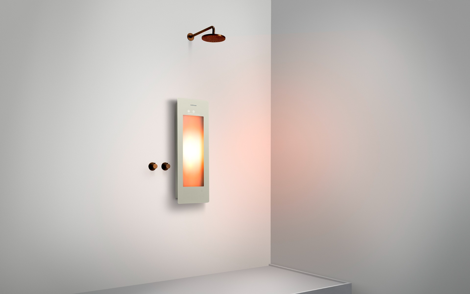 Sunshower Round One Small Sand White infraroodlamp 33x95x10cm opbouw