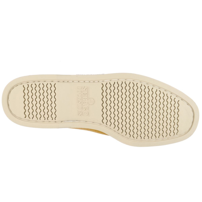 DOCKSIDES PORTLAND WASHED CANVAS YELLOW MUSTARD-Chaussures bateau pour homme en toile