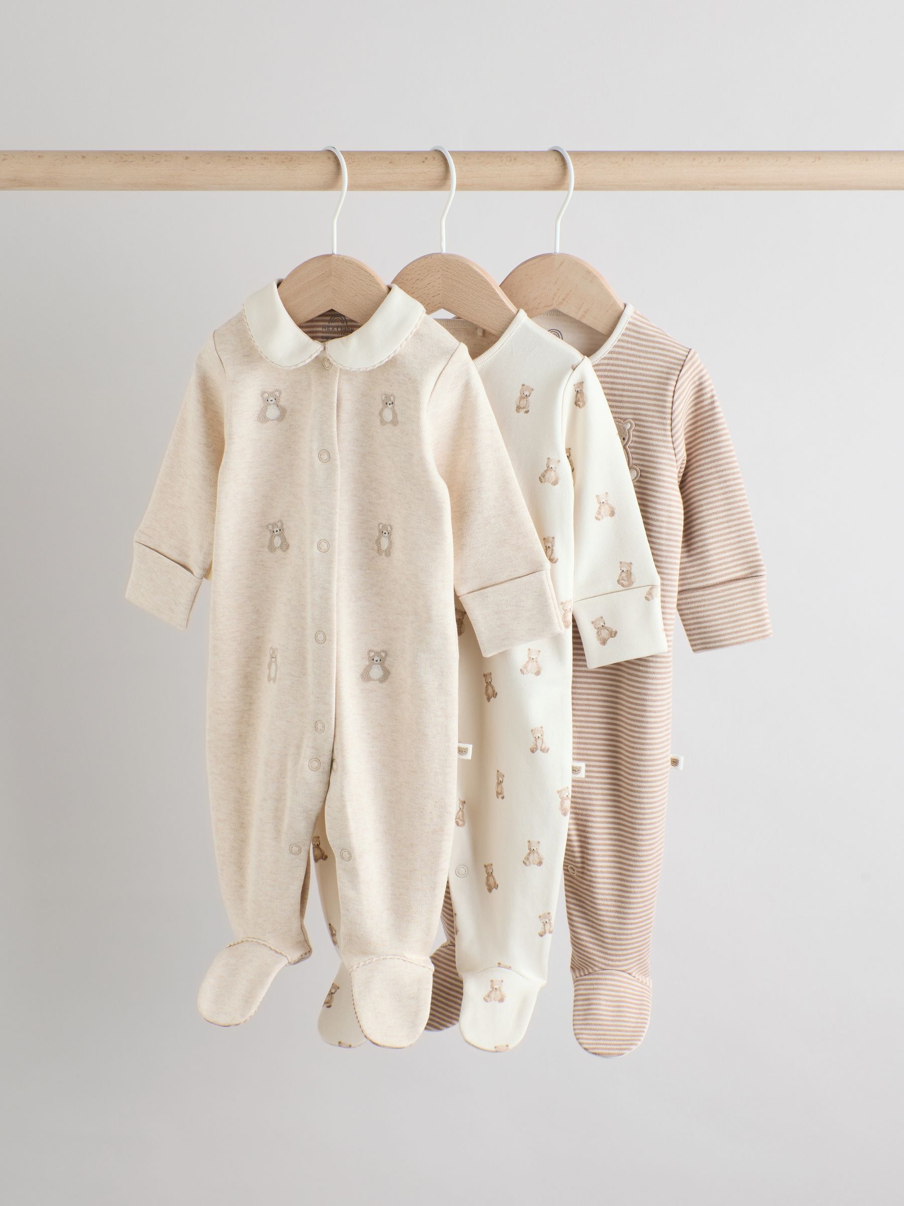 Neutraal - Verpakking van 3 babypyjama's (0-2jr)