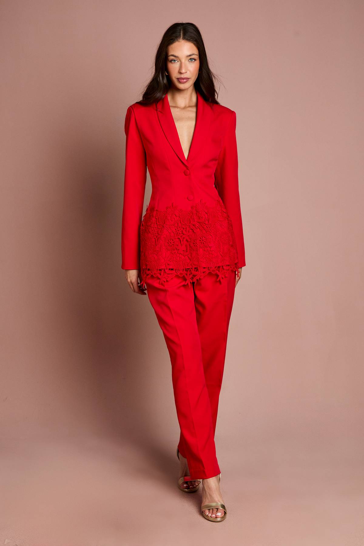 Coast Blazer Ajusté À Simple Boutonnage Avec Bordure En Dentelle