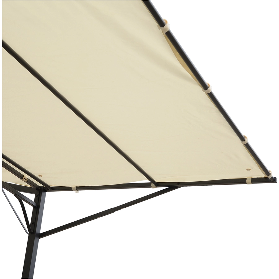 Outsunny Pavillon mit klappbarem Seitendach cremeweiß, schwarz