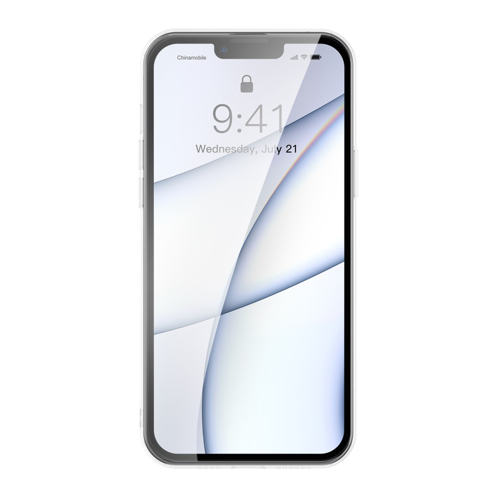 iPhone 13 Hybrid Hülle Frosted Glass TPU Bumper   Acryl Rückseite   Kameraschutz - Transparent (Matt)