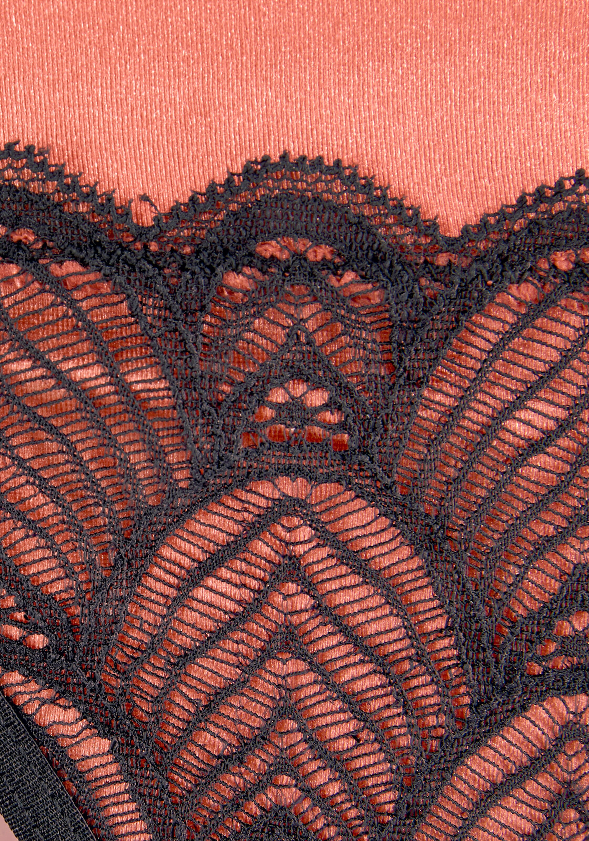LASCANA String in schwarz-kupfer