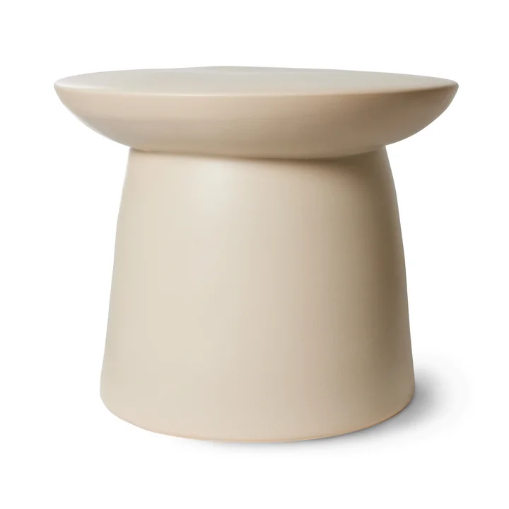 HKliving - Beistelltisch aus Steingut, L, cream