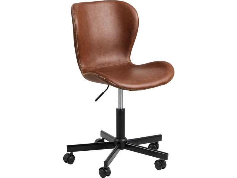 AC Design Bürostuhl Batilda, mit Polsterrücken, Cognac Schreibtischstuhl im Lederlook