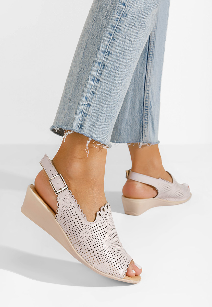 Sandales en cuir femme lilas Claudia