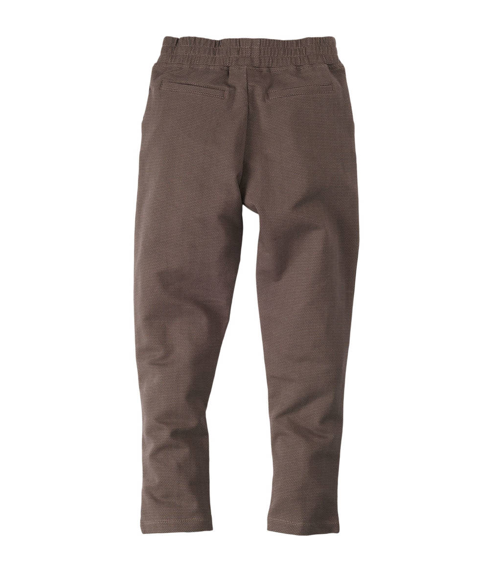 Z8 casual broek Lewis met ruitprint bruin
