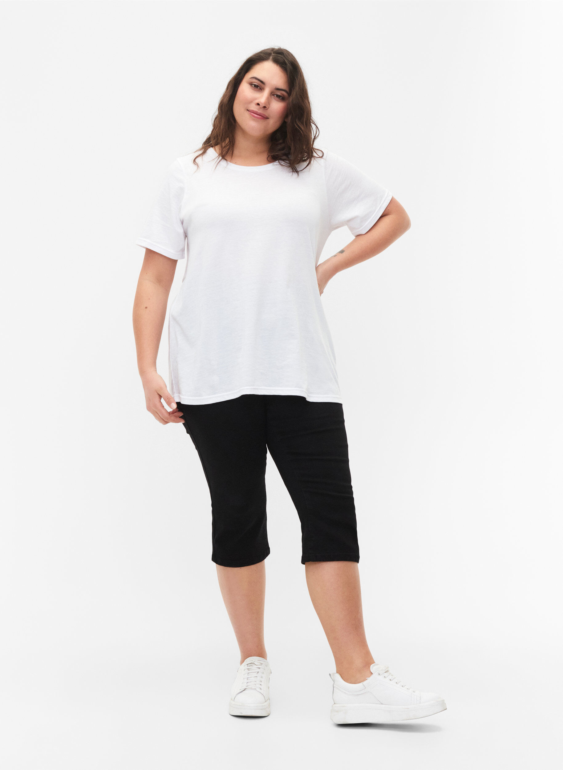FLASH - Højtaljede denim knickers med slim fit