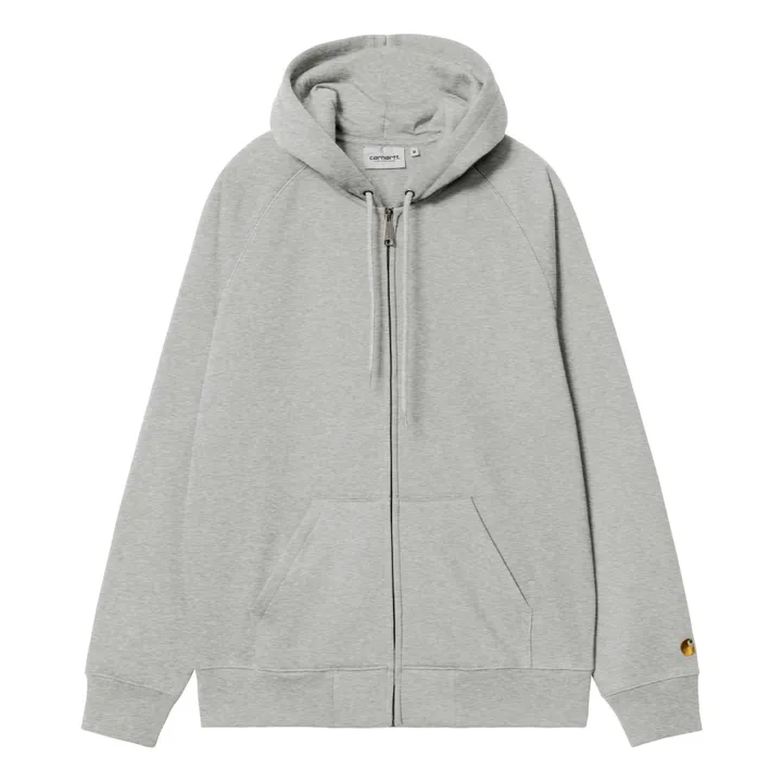 Carhartt WIP Hoodie Zippé Chase | Gris chiné