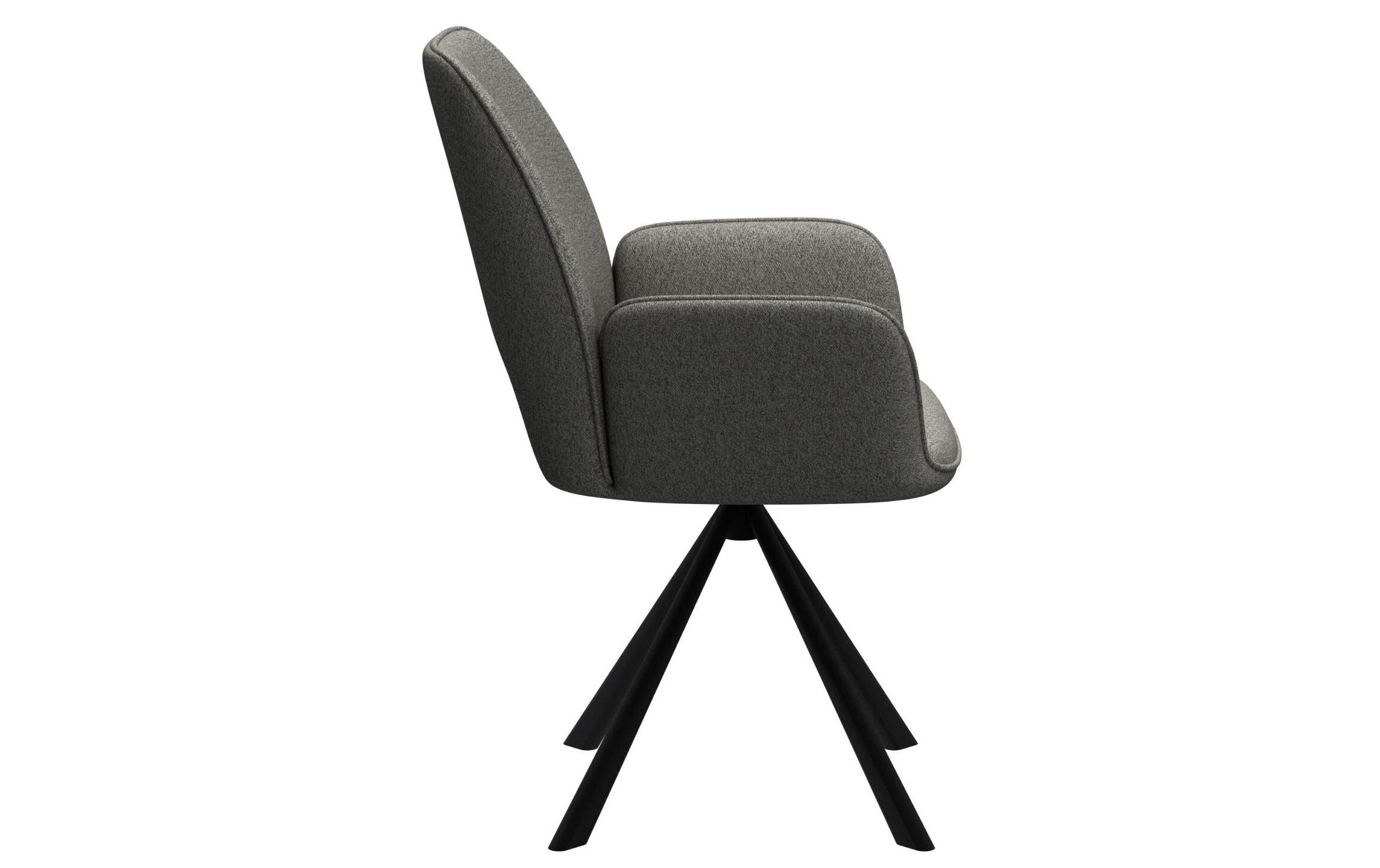 Stuhl Graham 2 Stück, Dunkelgrau<br>Esszimmerstuhl mit Armlehne
