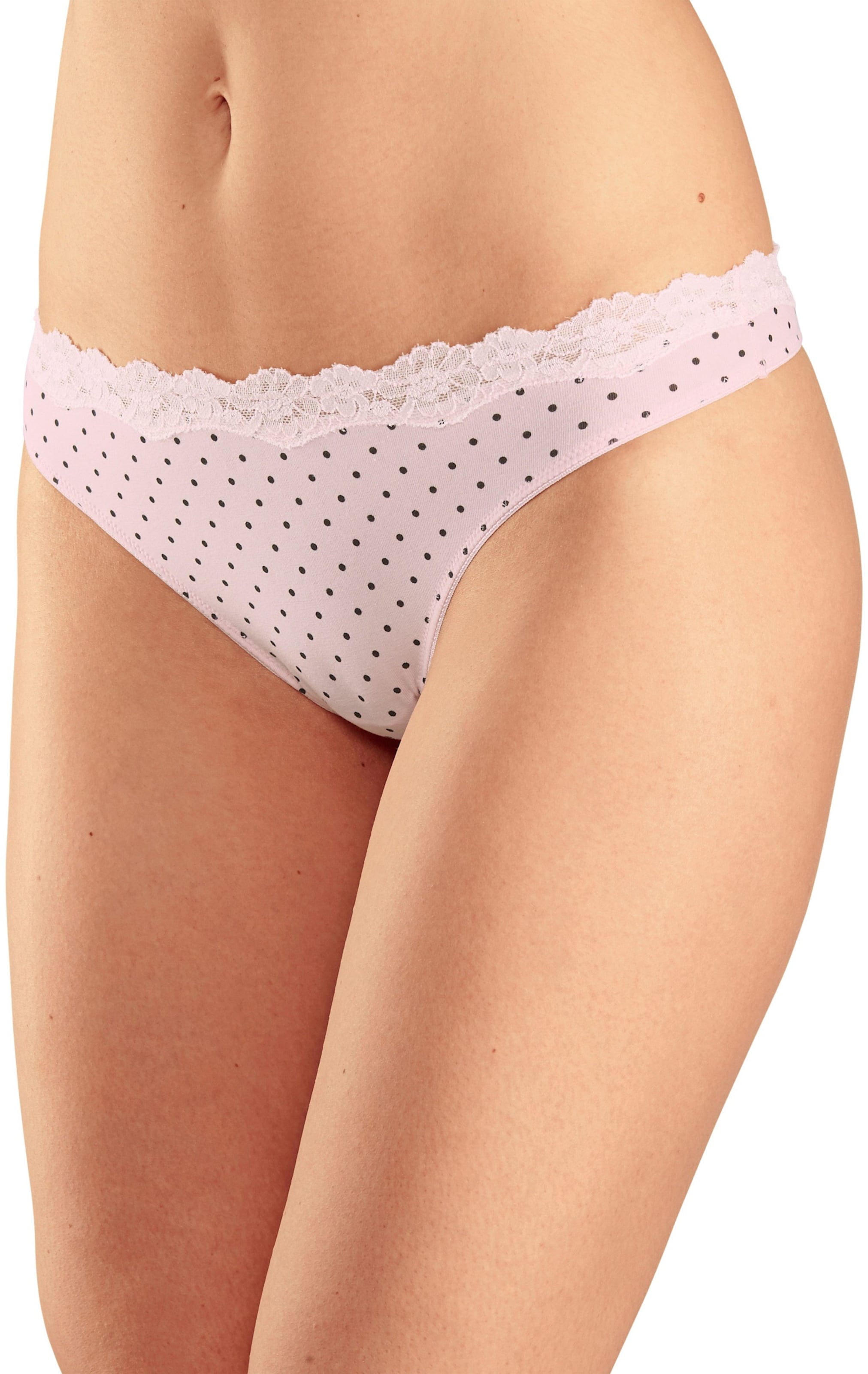 LASCANA String in rosa-uni, gepunktet-gestreift, gestreift