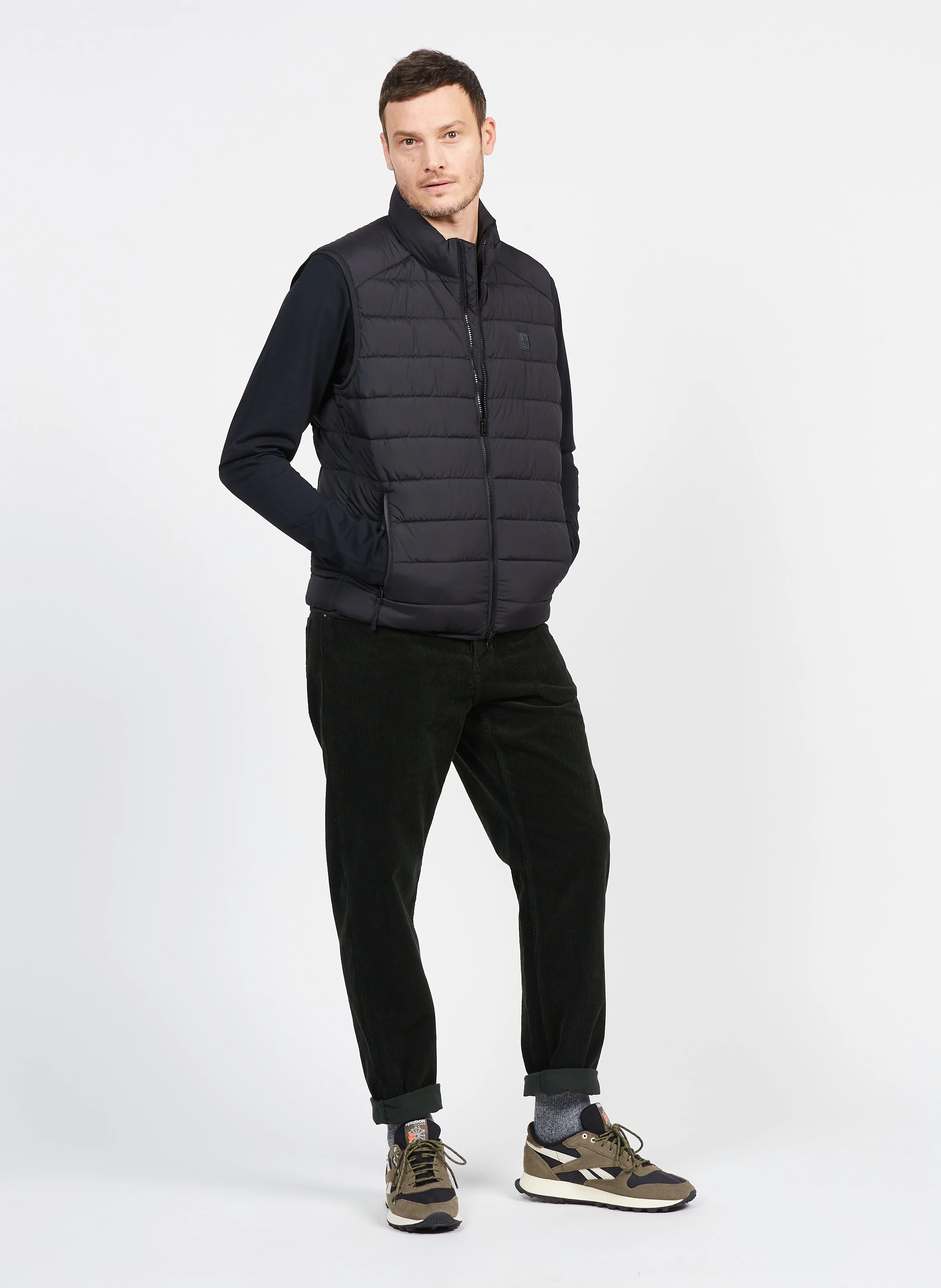 Doudoune sans manches en polyester recyclé | Noir
