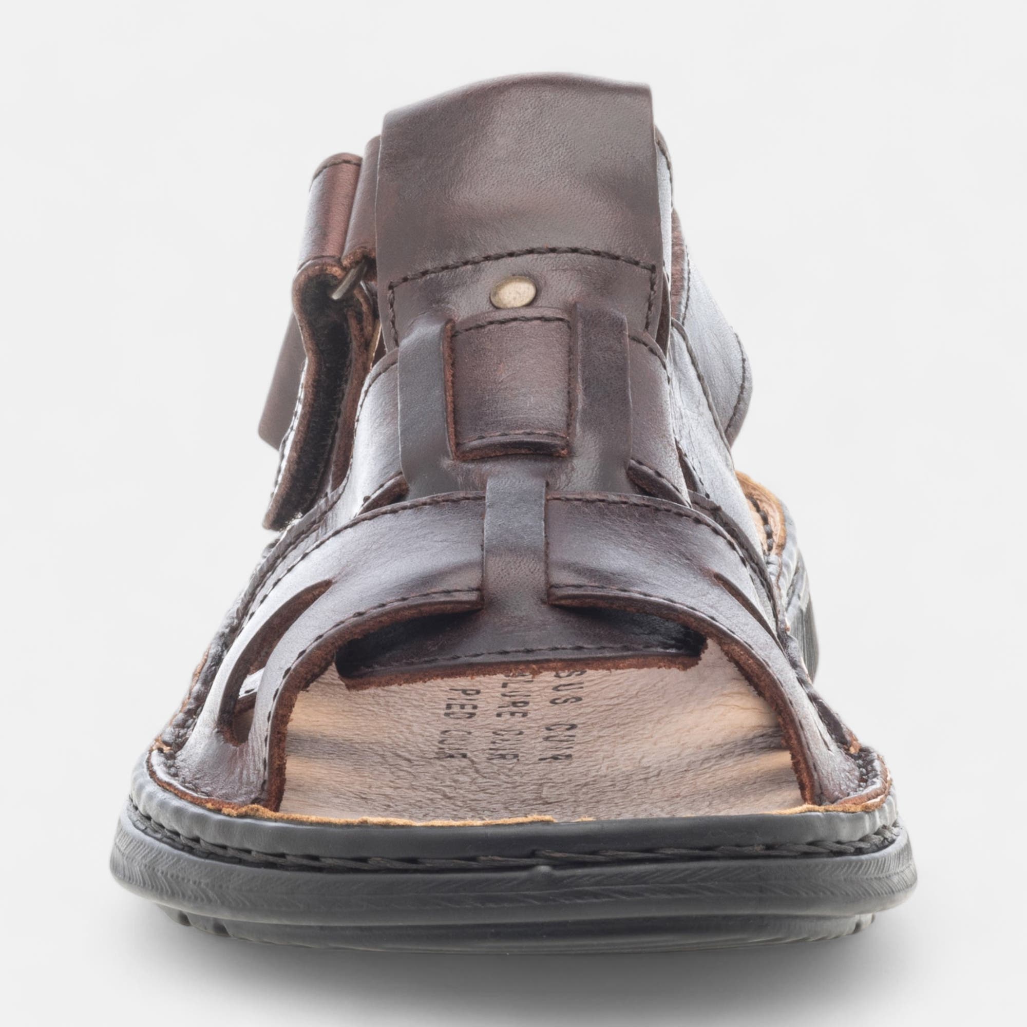 Nu-pieds confort Homme en cuir marron