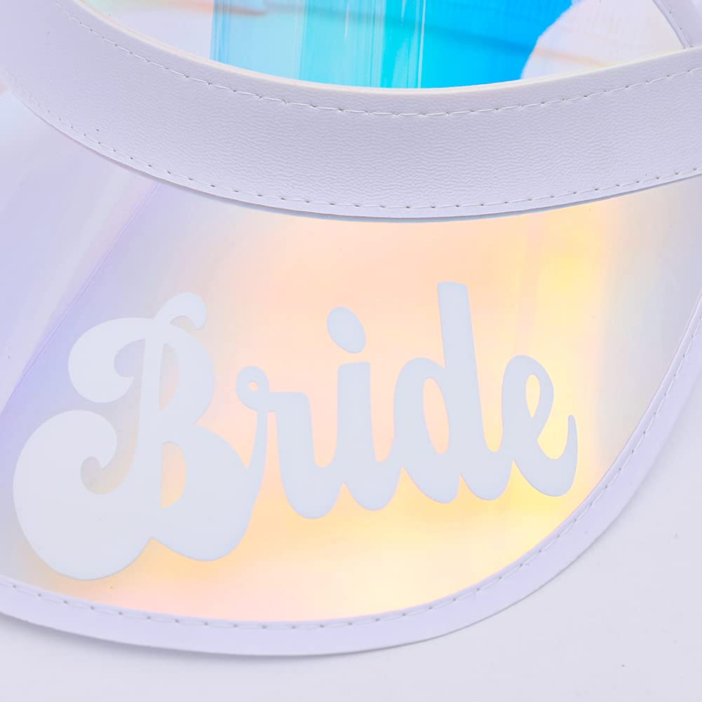 (7er Set) Bride / Babe Sonnen Cap Junggesellinnenabschied Party Mütze Accessoire - Pink / Irisierend