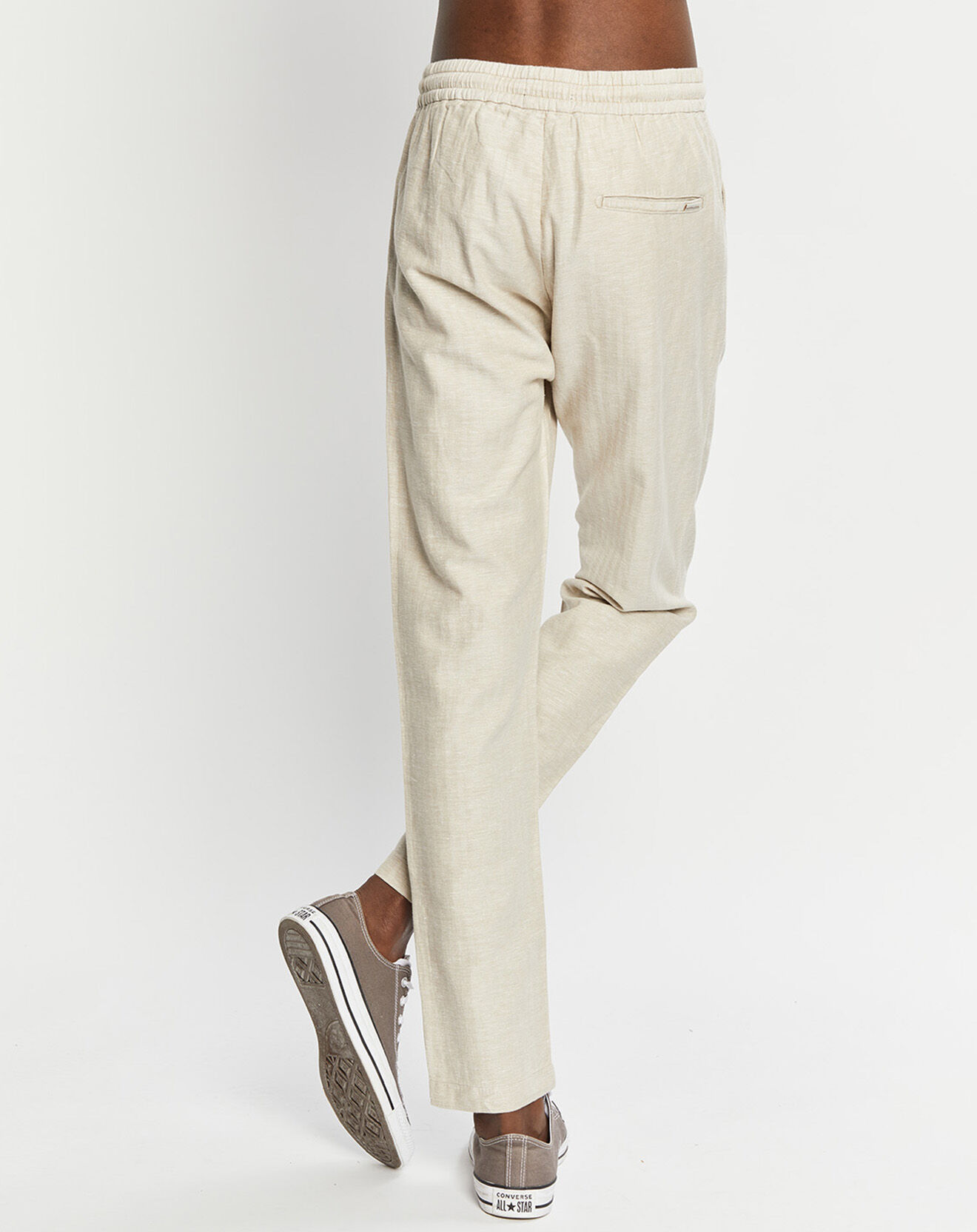 Scotch & Soda Pantalon en Coton Bio & Lin Warren Tapered beige