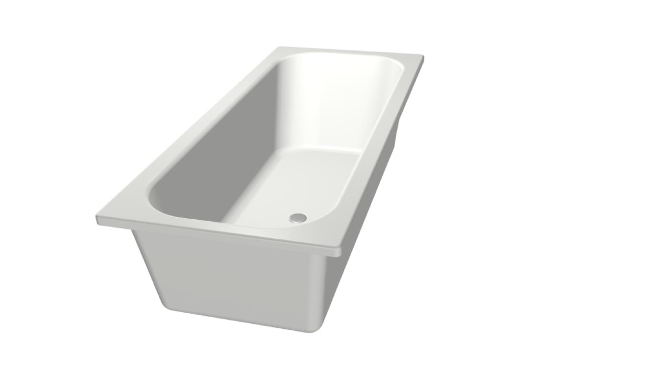 Xenz Aruba ligbad acryl 180x80x45cm zonder overloop wit glans
