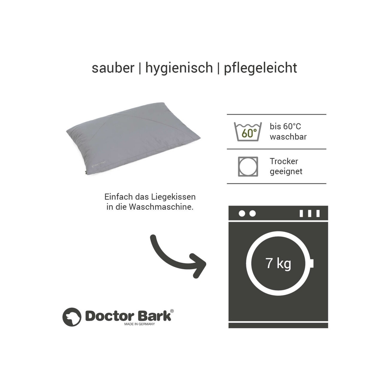Doctor Bark Country-Kissen GreenLabel hellgrau M