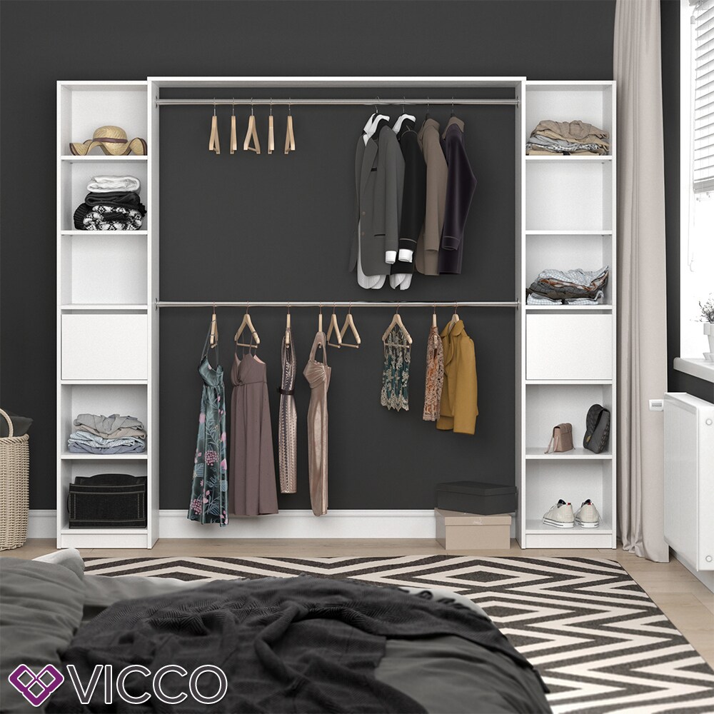 Vicco Kleiderschrank GUEST - Oberplatte Schrank Erweiterung mit Kleiderstange