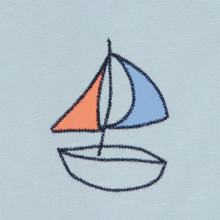 Ensemble 2 pièces motifs voilier pour bébé garçon - Bleu