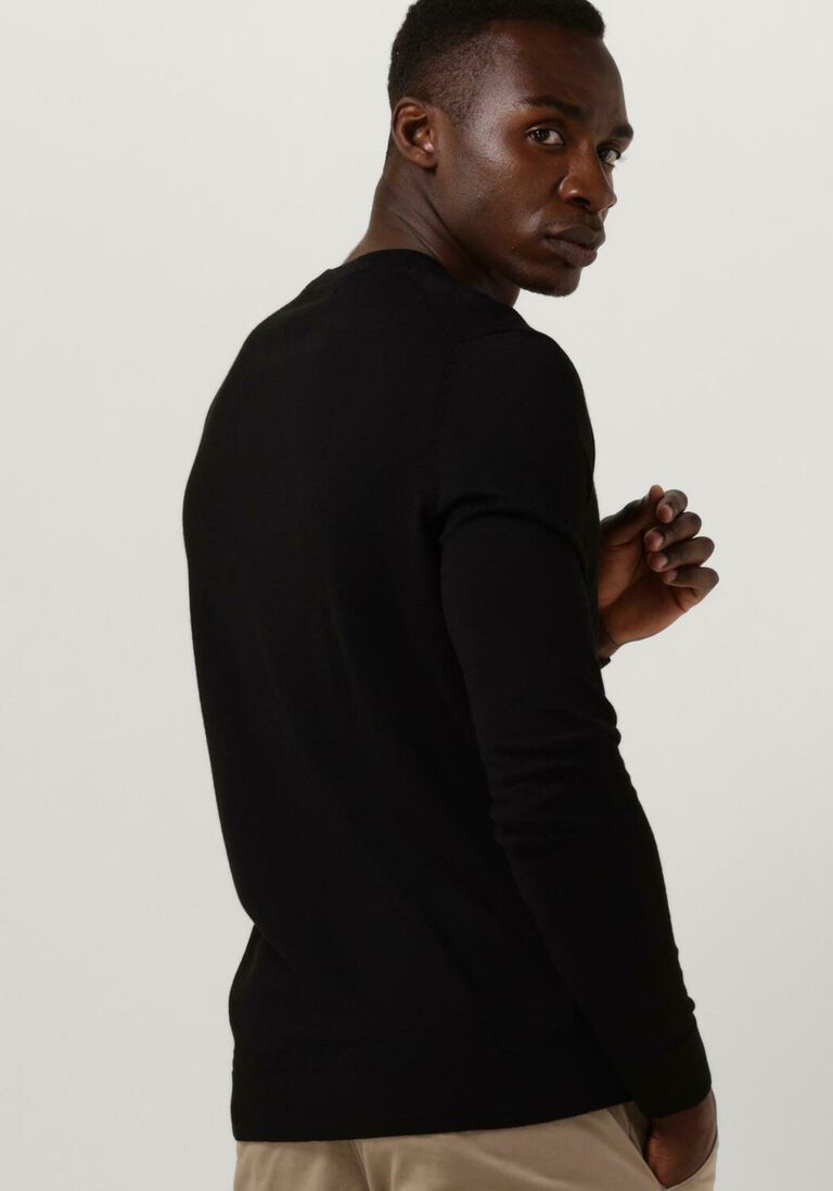 SELECTED HOMME zwarte selected homme trui slhtown merino coolmax knit crew
