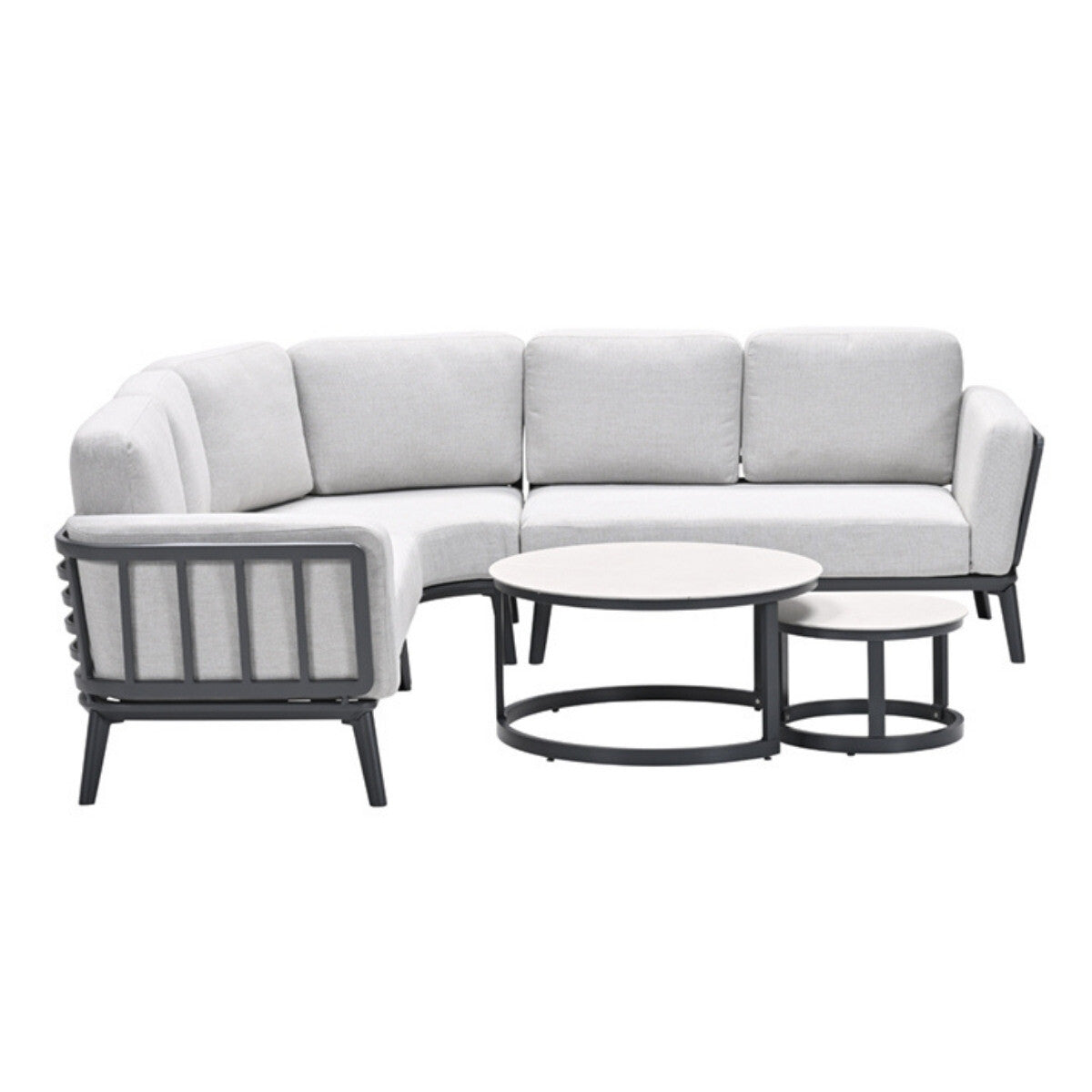 Montea lounge hoekset -5-dlg - carbon black - valley sand