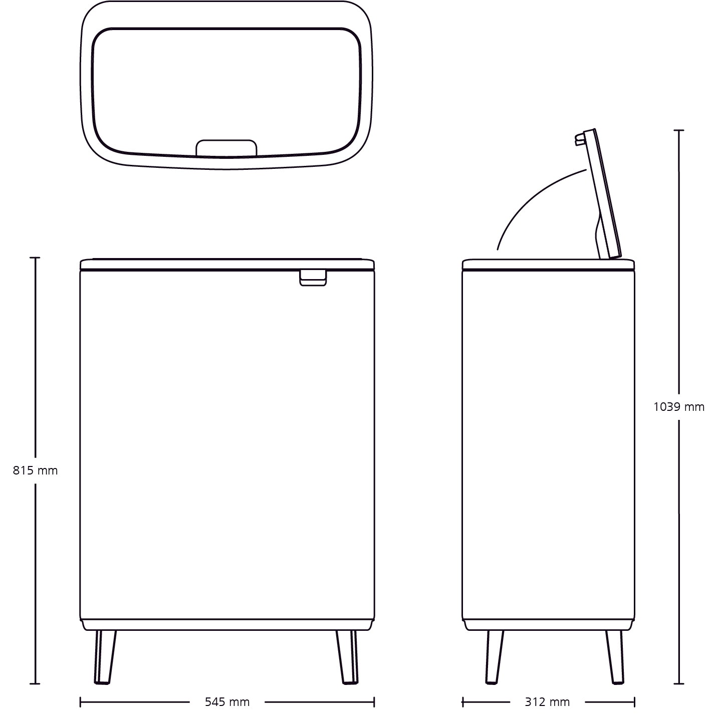 Brabantia Bo Touch Bin Hi 60 Liter (2x30 Liter)