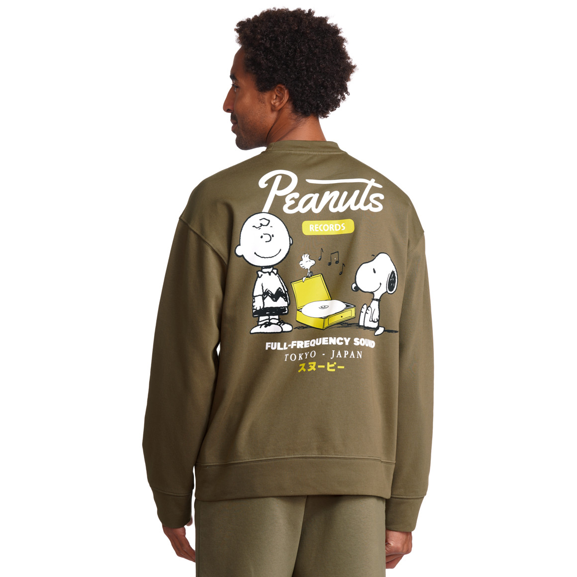 Jonas Nielsen Peanuts Sweatshirt mit Rückenprint dunkeloliv