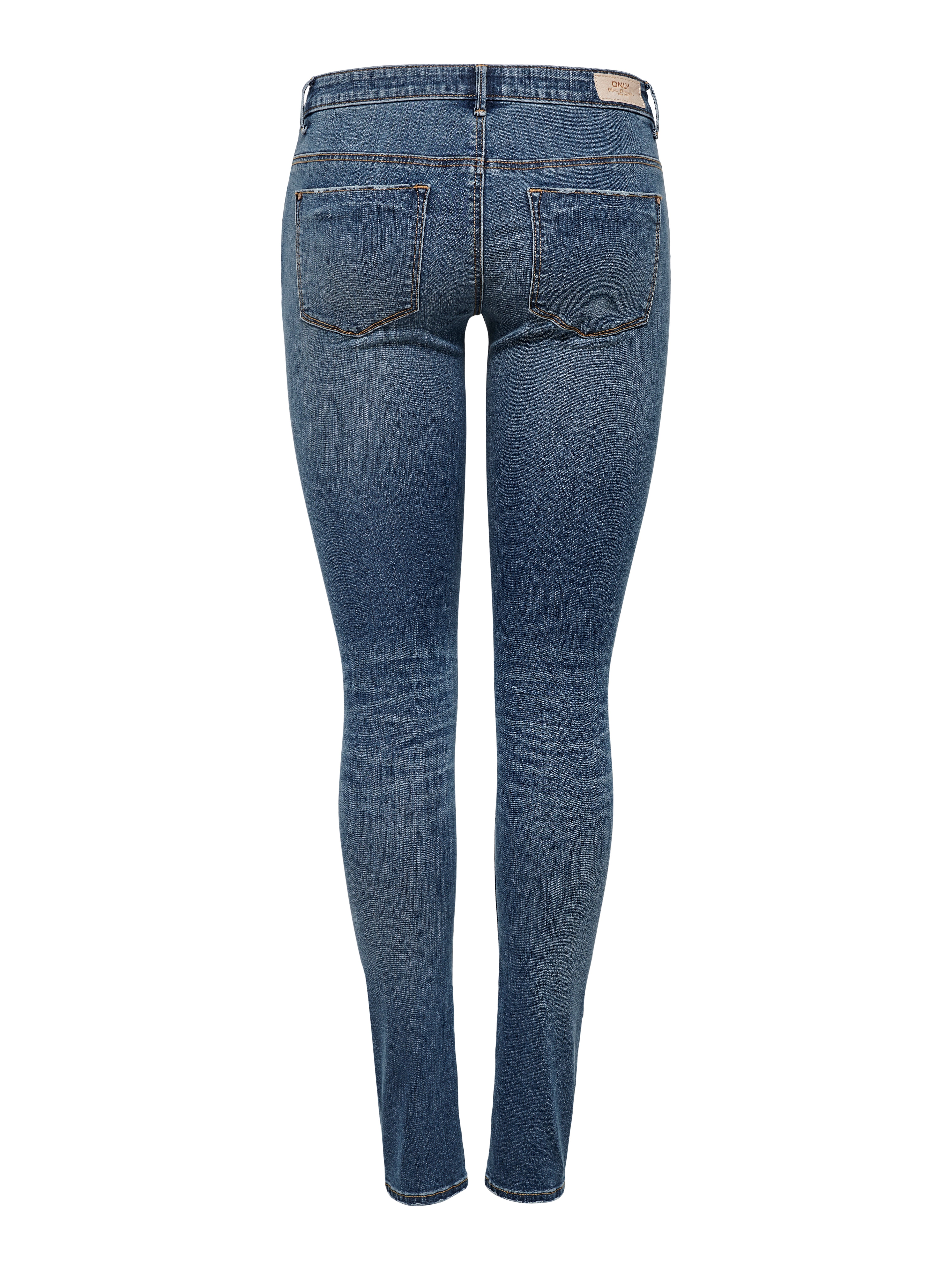 ONLCORAL Sehr niedrige Taille Skinny Fit Jeans Dark Blue Denim