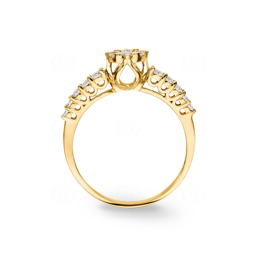 Verlobungsring 750/18 K Gelbgold mit Diamanten 0.42 ct H/si