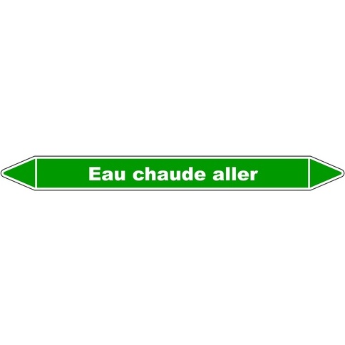 Marqueur tuyauterie - Eau chaude aller - Vinyle laminé