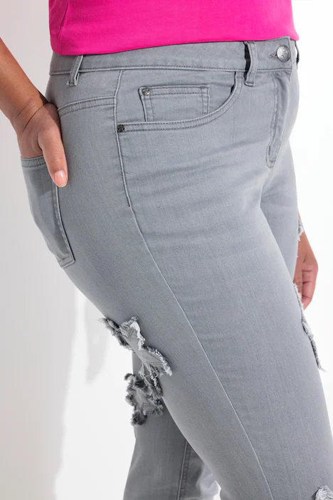 Jeans, Straight Fit, Sterne, 5-Pocket, grey denim