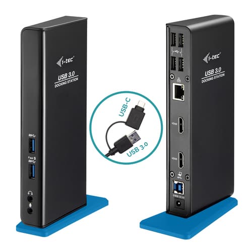i-tec U3DUALHDMIDOCK, Kabel, USB 3.2 Gen 1 (3.1 Gen 1) Type-A, 3,5 mm, 10,100,10