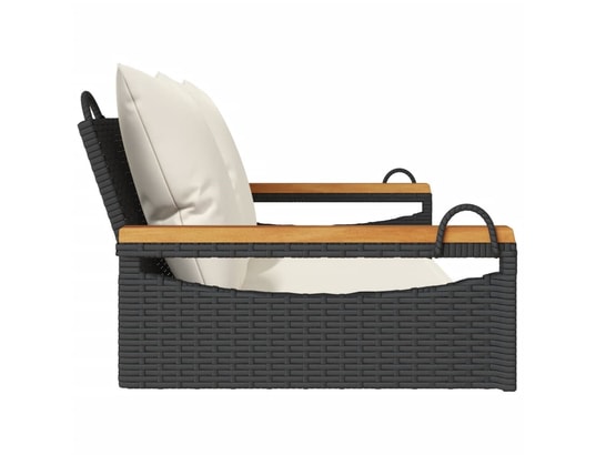 VIDAXL - Balancelle avec coussins noir 109x62x40 cm résine tressée