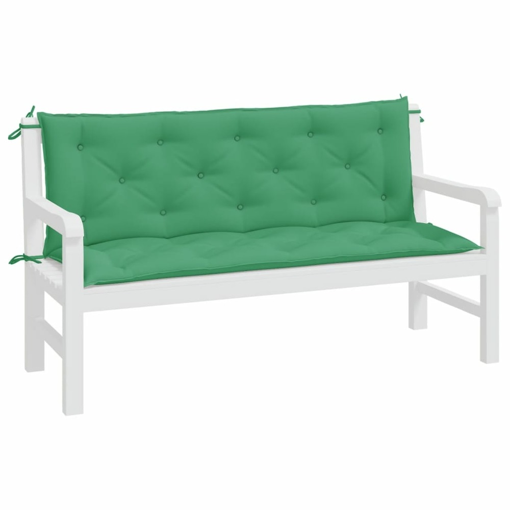 Coussins de banc de jardin 2 pcs vert 150x50x7 cm tissu oxford