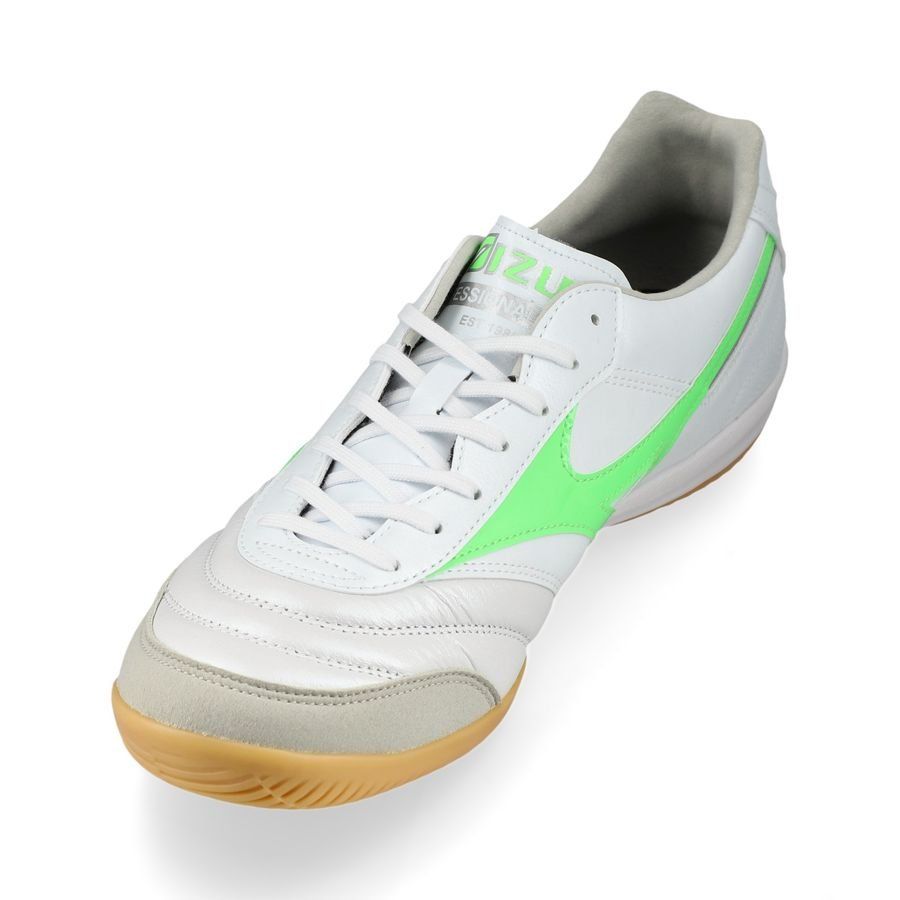 Mizuno Morelia Sala Elite IN Frontier - Blanc/Vert Néon/Argent