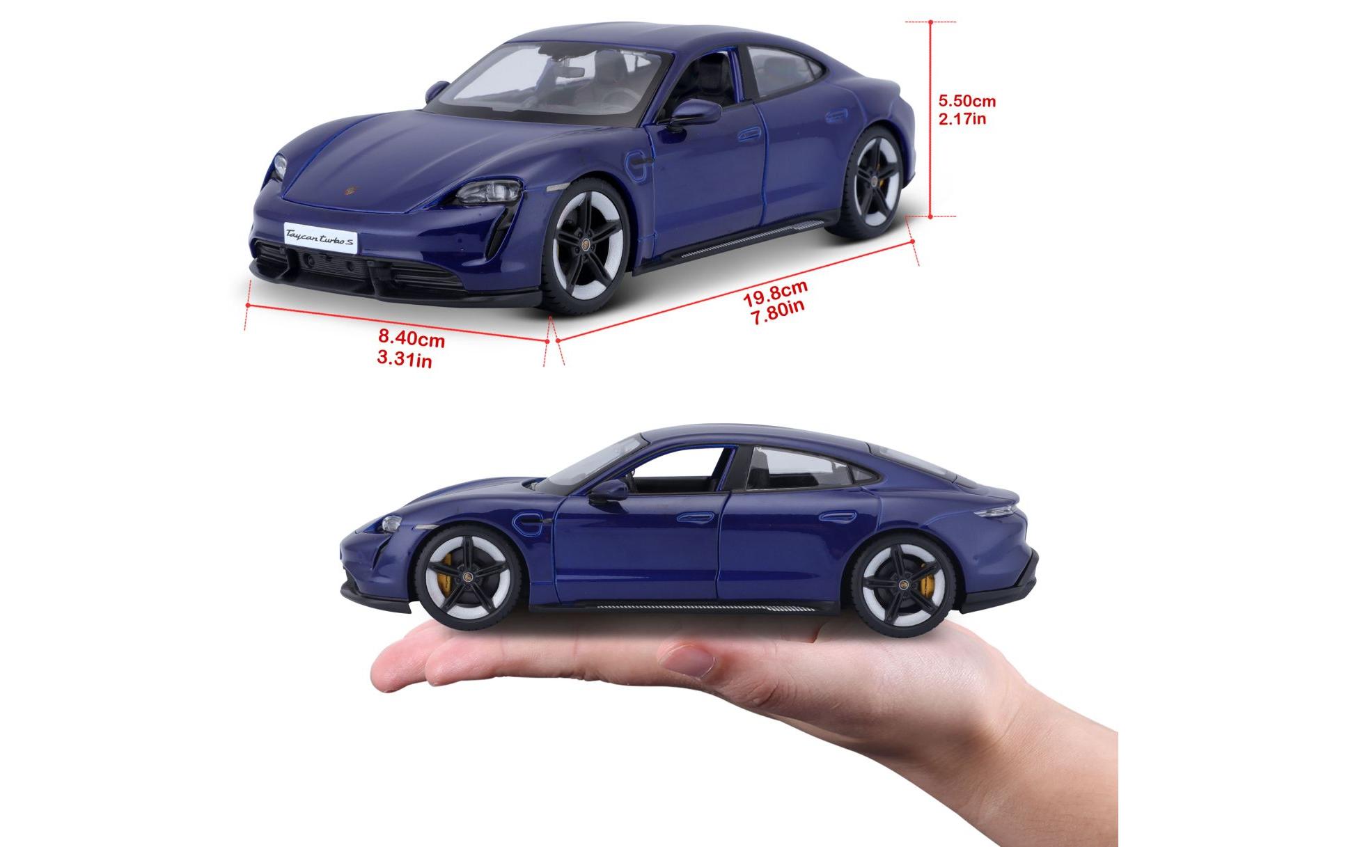 Porsche Taycan Turbo S Blau 1:24Sammlermodell im Massstab 1:24