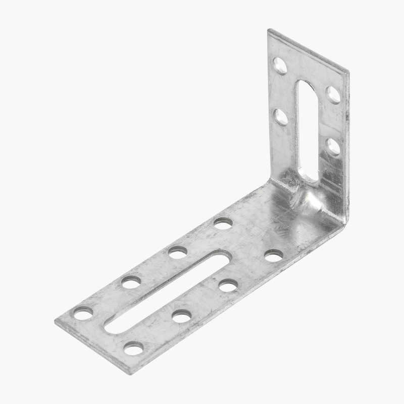 Vinkelbeslag med spor, 80 x 50 x 30 mm