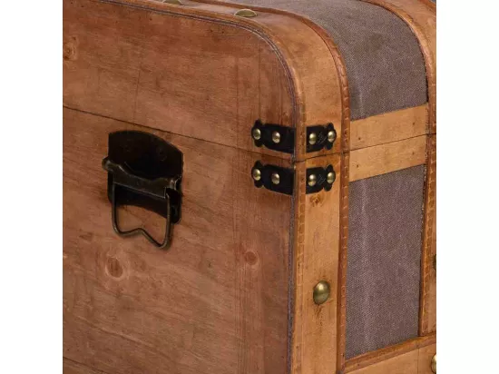 Coffre en bois marron 60x33x36,5