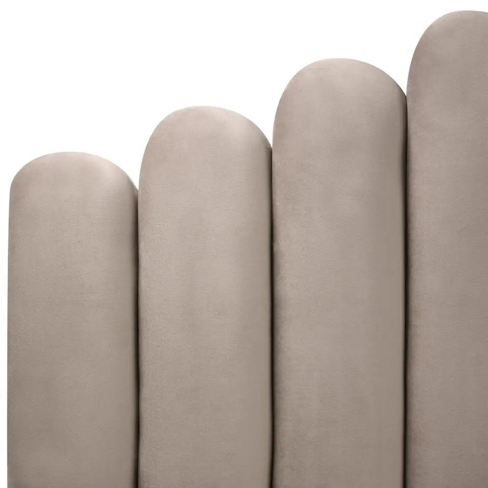 VINCENNES - Bed - Taupe - 160 x 200 cm - Fluweel
