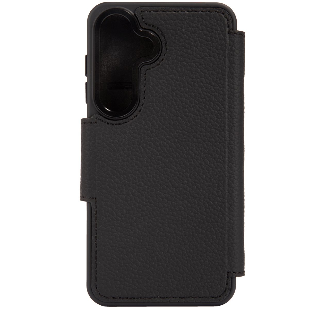 Samsung Galaxy S25 Edge Echtleder Tasche Flip Cover Hand Made (ANDYS25-M01) - Schwarz