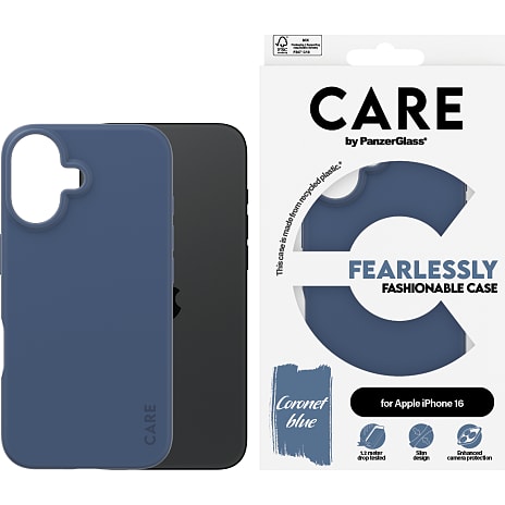 CARE by PanzerGlass iPhone 16 cover - blå