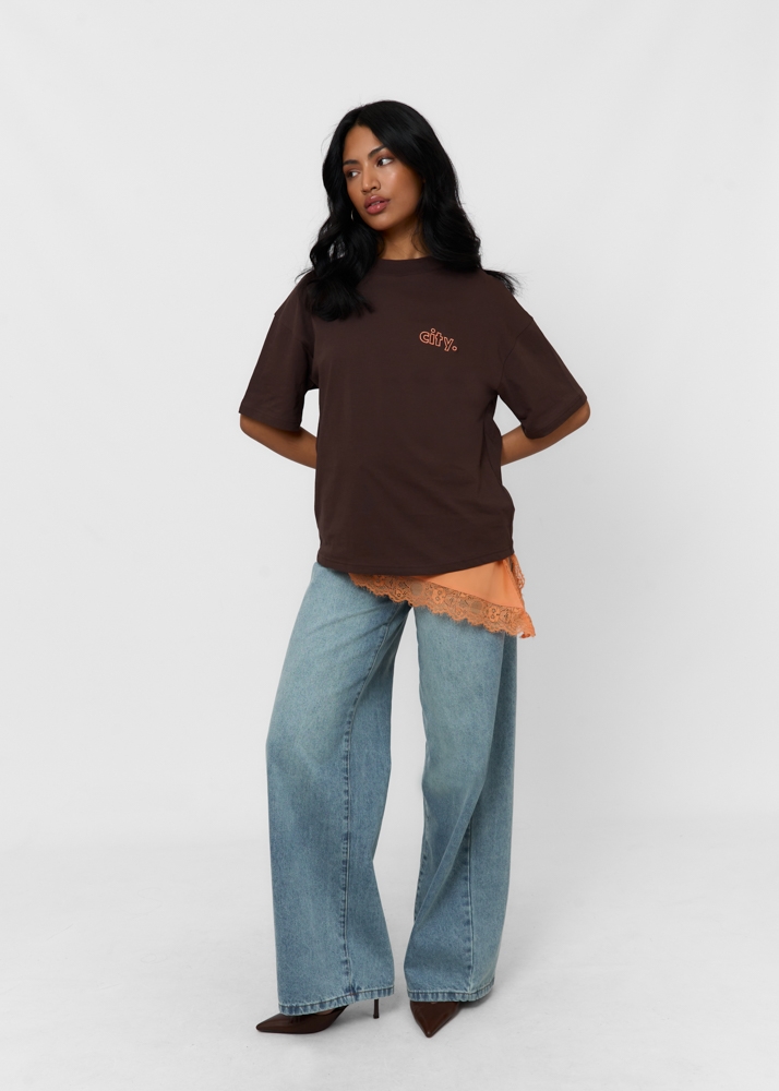 City t-shirt choco bruin