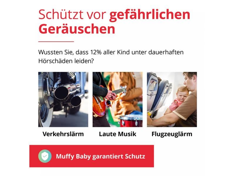 Alpine Gehörschutz Baby Muffy Schwarz Alpine Baby Gehörschutz