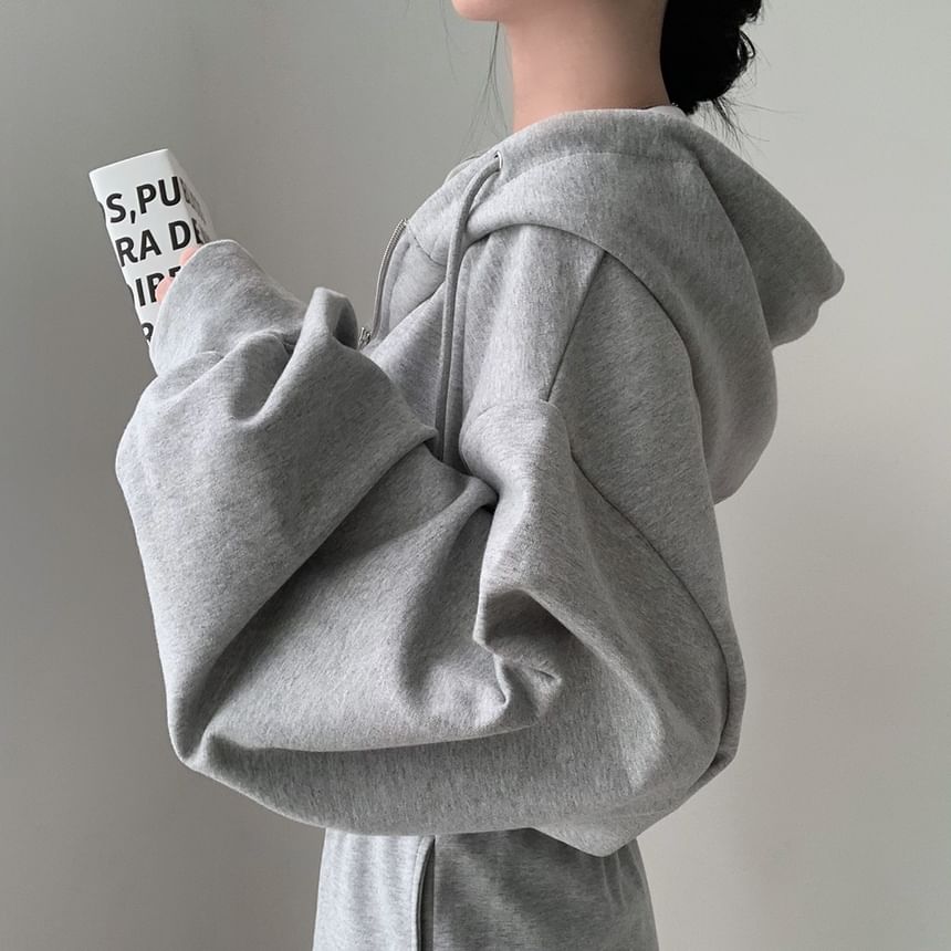 Coris - Effen cropped hoodie met rits