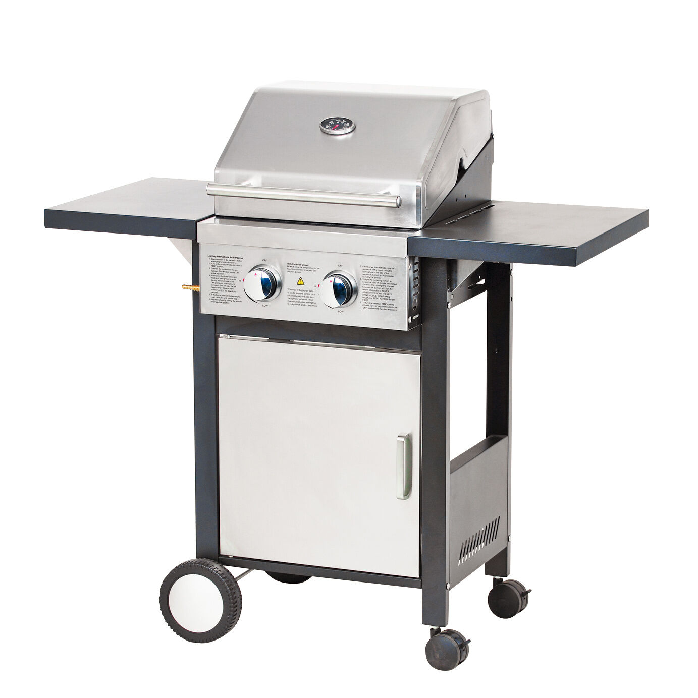 Edelstahl Gasgrill mit 2 Brennern